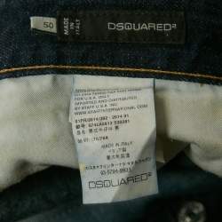 Pre Owned Dsquared2 Blue Camouflage Denim Regular Fit Jeans L Waist 36"