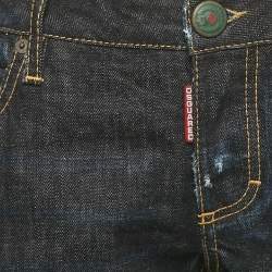 Pre Owned Dsquared2  Blue Dark Wash Distressed Denim Jeans S Waist 33"