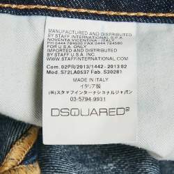 Pre Owned Dsquared2 Blue Denim Paint Splattered Distressed Jeans S Waist 34"