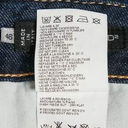 Pre Owned Dsquared2 Blue Denim Paint Splattered Distressed Jeans S Waist 34"