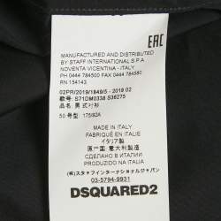 Pre Owned Dsquared2 Black Cotton Zipper Detail Cotton Shirt L