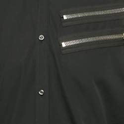 Pre Owned Dsquared2 Black Cotton Zipper Detail Cotton Shirt L