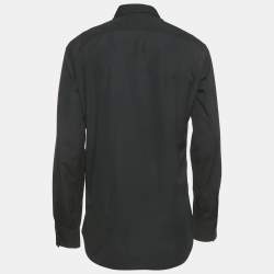 Pre Owned Dsquared2 Black Cotton Zipper Detail Cotton Shirt L