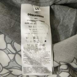 Pre Owned Dsquared2 Black Floral Print layered Blowing Drop Shirt M