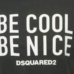 Pre Owned Dsquared2 Black Logo Printed Cotton Short Sleeve T-Shirt XS