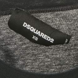Pre Owned Dsquared2 Black Logo Printed Cotton Short Sleeve T-Shirt XS