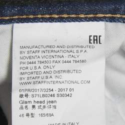 Pre Owned Dsquared2 Blue Distressed Denim Applique Glam Head Jeans S Waist 31"