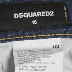 Pre Owned Dsquared2 Blue Distressed Denim Applique Glam Head Jeans S Waist 31"