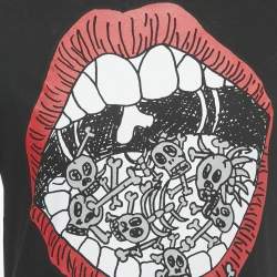 Pre Owned Dsquared2 Black Printed Jersey Long Cool Twisted Ripped T-Shirt S