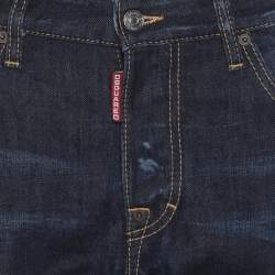 Pre Owned Dsquared2 Indigo Blue Denim Distressed Jeans L