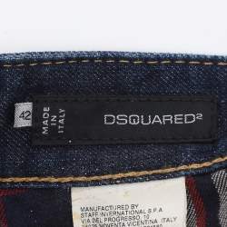 Pre Owned Dsquared2 Indigo Blue Denim Distressed Jeans L