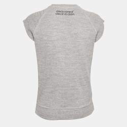 Pre Owned Dsquared2 Grey Printed Cotton Knit Vest XS