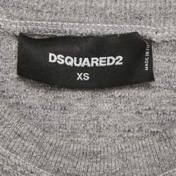 Pre Owned Dsquared2 Grey Printed Cotton Knit Vest XS