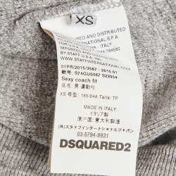 Pre Owned Dsquared2 Grey Printed Cotton Knit Vest XS