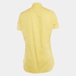 Pre Owned Dsquared2 Yellow Applique Cotton Short Sleeve Shirt  L