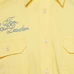 Pre Owned Dsquared2 Yellow Applique Cotton Short Sleeve Shirt  L