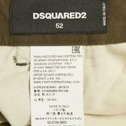 Pre Owned Dsquared2 Olive Green Cotton Trousers XL
