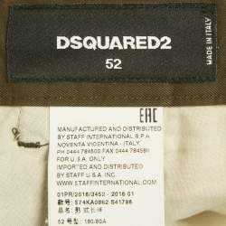 Pre Owned Dsquared2 Olive Green Cotton Trousers XL