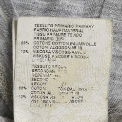 Pre Owned Dsquared2 Grey Printed Cotton Blend Distressed T-Shirt S 