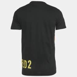 Pre Owned Dsquared2 Black Tiger Print Cotton Knit Crew Neck T-Shirt XXS