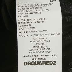 Pre Owned Dsquared2 Black Tiger Print Cotton Knit Crew Neck T-Shirt XXS