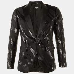 Pre Owned Dsquared2 Black Lurex Silk Evening Jacket M