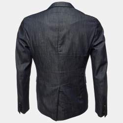 Pre Owned Dsquared2 Dark Blue Cotton Tokyo Tailored Jacket M