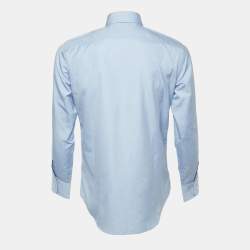 Pre Owned Dsquared2 Blue Cotton Long Sleeve Shirt L