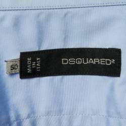 Pre Owned Dsquared2 Blue Cotton Long Sleeve Shirt L