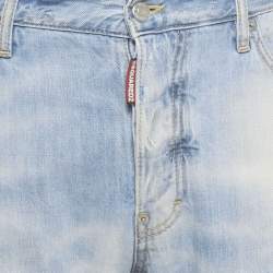 مملوكة مسبقًا بنطلون ديسكوارد2 جينز دينيم أزرق ممزق مقاس صغير (وسط 33 بوصة)