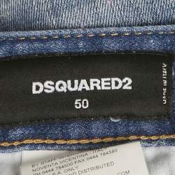 مملوكة مسبقًا بنطلون جينز ديسكوارد 2 دينيم ممزق أزرق طويل نوع كول غاي مقاس كبير قياس خصر 36 بوصة