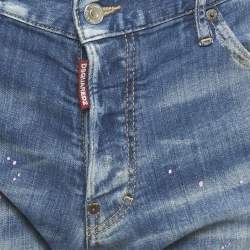 مملوكة مسبقًا بنطلون جينز ديسكوارد 2 دينيم ممزق أزرق طويل نوع كول غاي مقاس كبير قياس خصر 36 بوصة