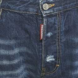 مملوكة مسبقًا بنطلون جينز ديكسكويرد2 كلاسيك كيني تويست ممزق أزرق دِنِم مقاس كبير خصر 36"