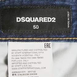 مملوكة مسبقًا بنطلون جينز ديكسكويرد2 كلاسيك كيني تويست ممزق أزرق دِنِم مقاس كبير خصر 36"