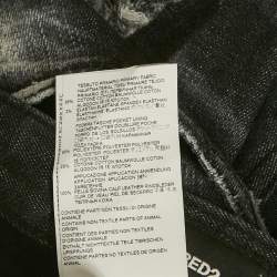 Pre Owned Dsquared2 Black Distressed Denim Skater Jeans XL Waist 36"