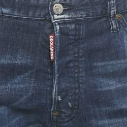 Pre Owned Dsquared2 Blue Distressed Denim Cool Guy Jeans XL Waist 35"