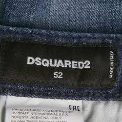 Pre Owned Dsquared2 Blue Distressed Denim Cool Guy Jeans XL Waist 35"
