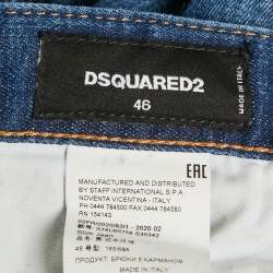 Pre Owned Dsquared2 Blue Distressed Denim Slim Jeans L Waist 33"