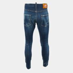 Pre Owned Dsquared2 Blue Washed Distressed Denim Classic Kenny Jeans L Waist 36"