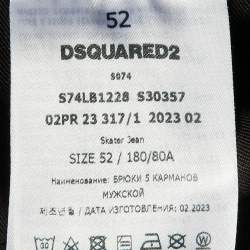 Pre Owned Dsquared2 Black Distressed Denim Skinny Jeans L/ XL Waist 36"