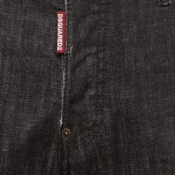 Pre Owned Dsquared2 Black Distressed Denim Skinny Jeans L/ XL Waist 36"