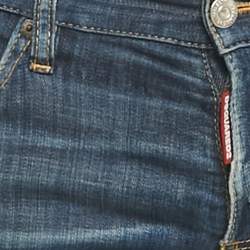 Pre Owned Dsquared2 Blue Distressed Denim Slim Jeans S/Waist 32"