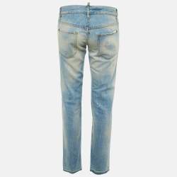 Pre Owned  Dsquared2 Blue Denim Distressed Slim Fit Jeans M/Waist 34"