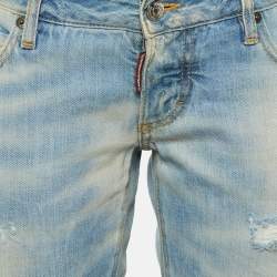 Pre Owned  Dsquared2 Blue Denim Distressed Slim Fit Jeans M/Waist 34"