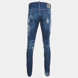 Pre Owned Dsquared2 Blue Distressed Denim Cool Guy Jeans XL Waist 37"