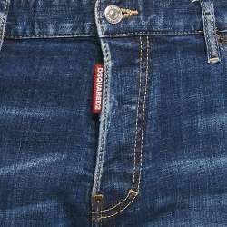 Pre Owned Dsquared2 Blue Distressed Denim Cool Guy Jeans XL Waist 36"