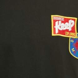 Pre Owned Dsquared2 Black Mexico Embroidered Jersey T-Shirt XL