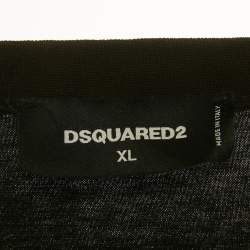 Pre Owned Dsquared2 Black Logo Print Cotton T-Shirt XL