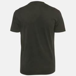 Pre Owned Dsquared2 Black Logo Printed Cotton Knit Crew Neck T-Shirt M