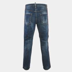 مملوكة مسبقًا Dsquared2 Blue Denim Logo Tape Brad Jeans M/Waist 34